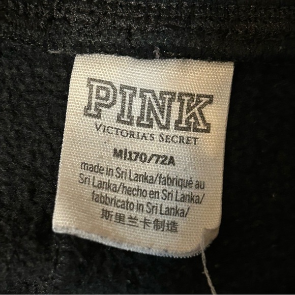 PINK Victoria's Secret Black Joggers with White Logo Size M - Picture 7 of 11